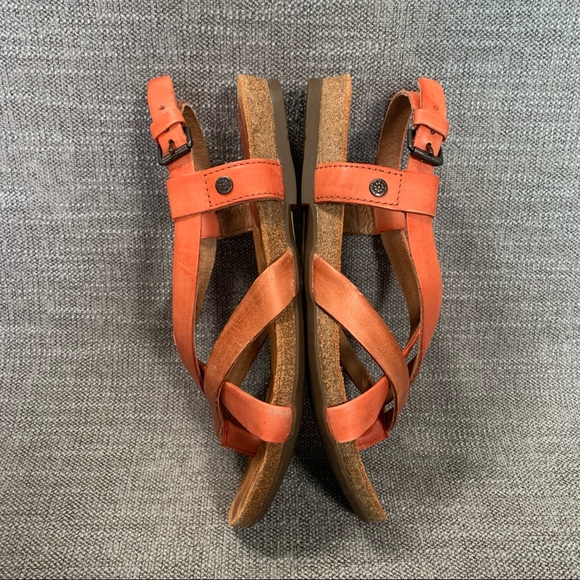 Bussola Maynila Leather Strappy Sandal Flip Flop Orange Womens 8.5 US EUR 39 - Picture 7 of 13